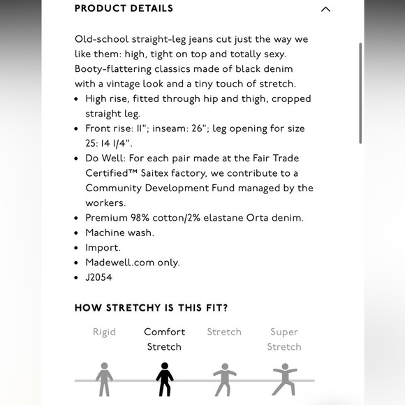 Madewell Women’s Classic Straight Jean in Lunar Wash w/ Raw Hem - Size 24 - Picture 10 of 10